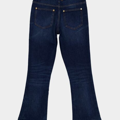 BalmainNavy Blue Flared Cotton Jeans at Fashion Clinic