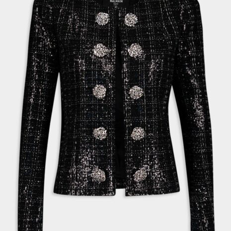 BalmainSequin-Embellished Tweed Jacket at Fashion Clinic