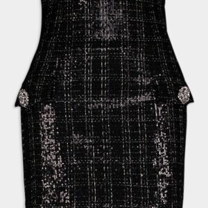BalmainSequined Tweed Mini Skirt at Fashion Clinic