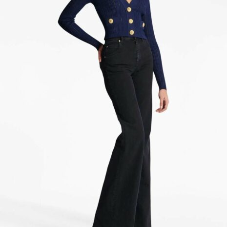BalmainV-Neck Cropped Cardigan at Fashion Clinic