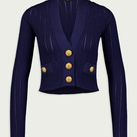 BalmainV-Neck Cropped Cardigan at Fashion Clinic