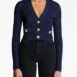 BalmainV-Neck Cropped Cardigan at Fashion Clinic