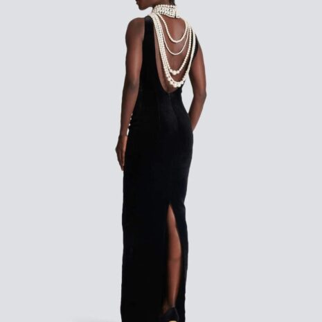 BalmainVelvet Halterneck Gown at Fashion Clinic