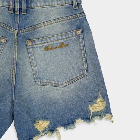 BalmainVintage Fringed Denim Shorts at Fashion Clinic