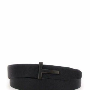 Black Belt With T Buckle In Leather Man