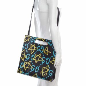 Gucci Black & Blue Ghost Leather Tote