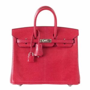 Hermes Birkin 25 Rouge Exotic Lizard Bag