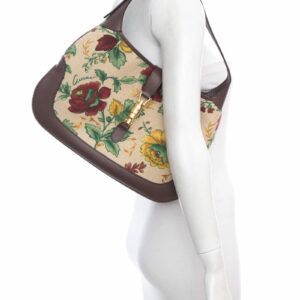Gucci Brown Multi Flora Canvas LeatherJackie Shoulder Bag NWT