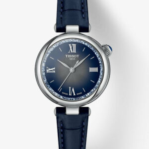 Tissot Desir 28mm with Graded Silver-Blue Dial Blue Leather Strap Women's Watch T1520101603801
