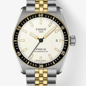 Tissot PR516 Powermatic 80 White Dial 38mm Two Toned Watch T1494072201100