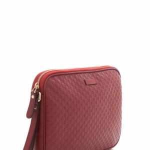 Gucci Microguccissima Red Leather Clutch Bag