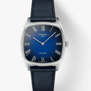 Tissot Stylist Graded blue-black Dial Blue Leather Belt Women's Watch T1599091604300