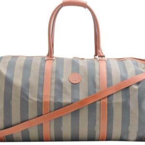 FENDI Pequin Boston Bag PVC Brown