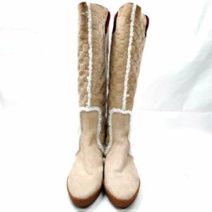 Gucci Boots Women Beiges Suede