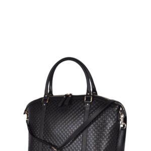 Microguccissima Large Crossbody Satchel Purse Black