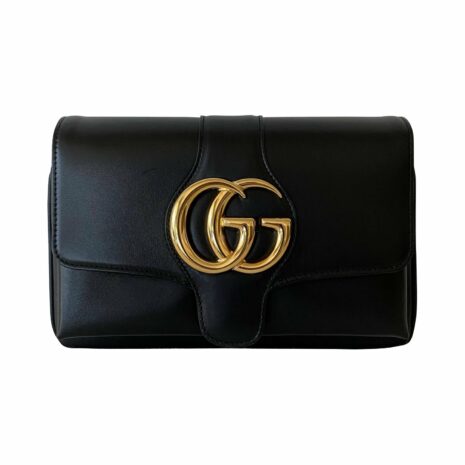 guccimarmontblackshoulderbag_Front