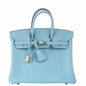 Hermes Birkin 25 Bag Bleu Saint Cyr