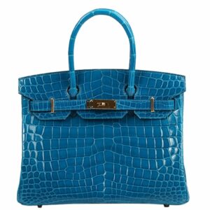 Hermes Birkin 30 Bag Blue Izmir Crocodile