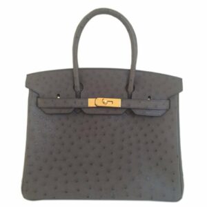 Hermes Birkin 30 Ostrich Graphite Bag