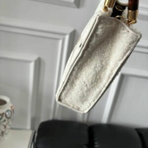 FENDI Sunshine Shopper mini leather-trimmed shearling tote