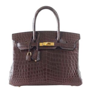 Hermes Birkin 30 Matte Havane Crocodile Bag