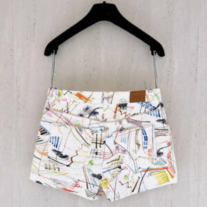 Hermes Colourful Graffiti Denim Shorts Size 34