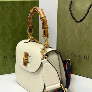 Gucci Bamboo 1947 mini top handle bag white