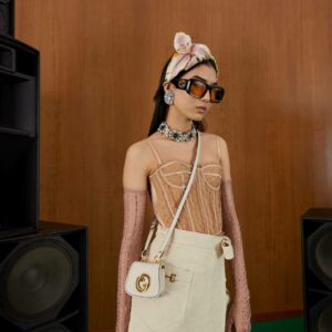 Gucci Blondie card case wallet white