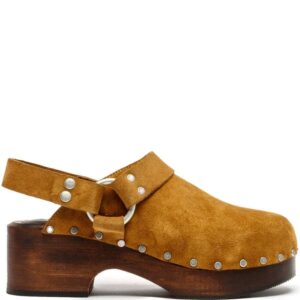Re/Done Suede-Leather Mules