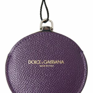Dolce & Gabbana Compact Mirror Leather Purse ONE SIZE Purple