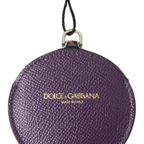 Dolce & Gabbana Compact Mirror Leather Purse ONE SIZE Purple