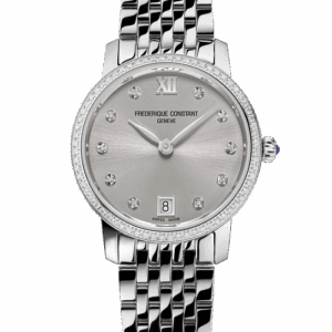 30mm Slimline Watch with Silver Diamond Dial