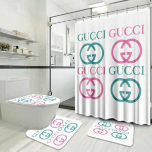 Luxury Green Pink Gucci Shower Curtain