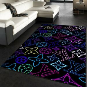 Louis Vuitton neon living room carpet