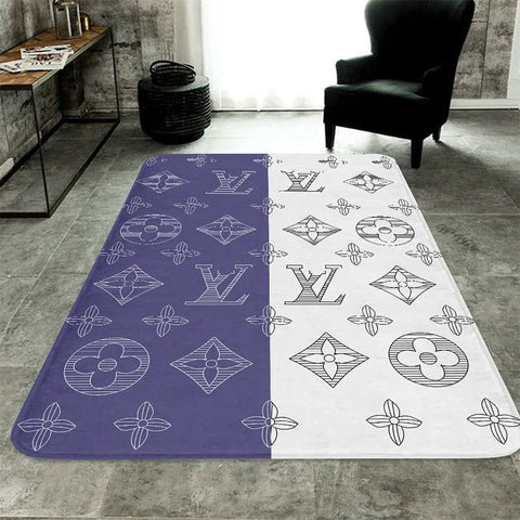 Louis vuitton blue white living room carpet