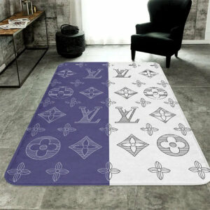 Louis vuitton blue white living room carpet