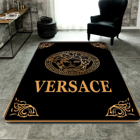 Luxury Bronze Versace living room carpet and rug
