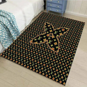 Louis Vuitton black flower living room carpet