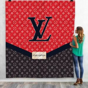 Red Black Fashion Louis Vuitton blanket