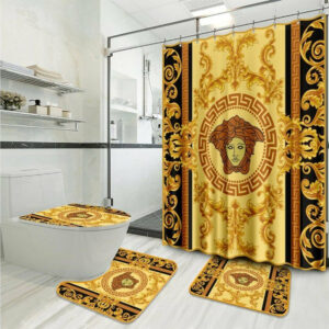 Luxury Gold Versace Shower Curtain Set