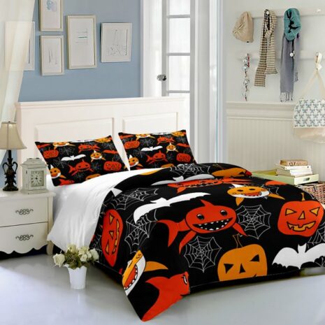 Shark Pumpkin Halloween bed set