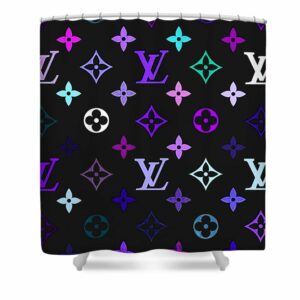 Grey Louis Vuitton shower curtain