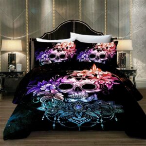 Color Skull Halloween bed set