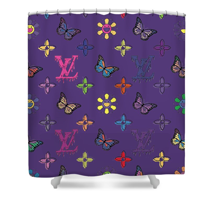 Louis Vuitton Shower Curtain multicolor Butterfly