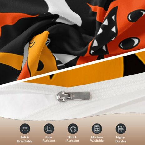 Shark Pumpkin Halloween bed set