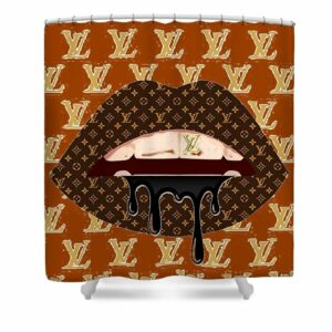 Louis Vuitton shower curtain brown Lip 