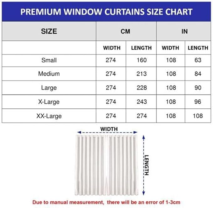 Brown and black louis vuitton window curtains sizes in cm and inch