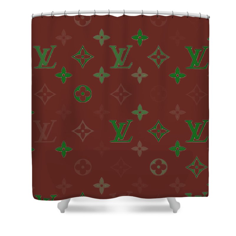Green Louis vuitton Shower Curtain