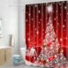 Santa Christmas Trees Shower Curtain