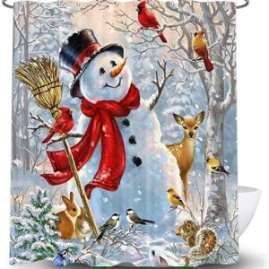 Christmas Cute Snowman Shower Curtain